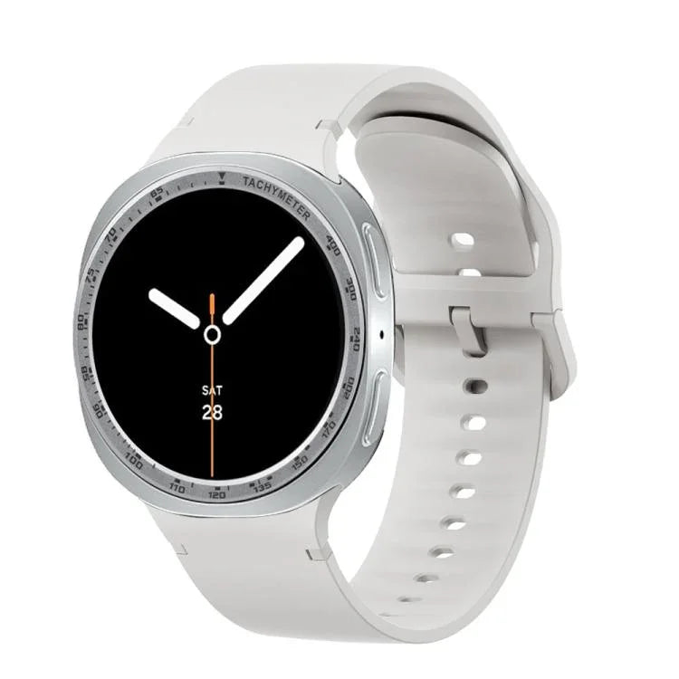 สายรัดนาฬิกาซิลิโคนเย็บสีเรียบขอบสปีด สำหรับ Samsung Galaxy Watch8 44 มม. และ 40 มม.