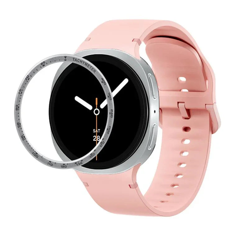 สายรัดนาฬิกาซิลิโคนเย็บสีเรียบขอบสปีด สำหรับ Samsung Galaxy Watch8 44 มม. และ 40 มม.