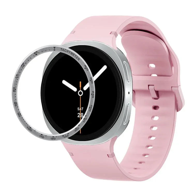 สายรัดนาฬิกาซิลิโคนเย็บสีเรียบขอบสปีด สำหรับ Samsung Galaxy Watch8 44 มม. และ 40 มม.