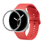 สายรัดนาฬิกาซิลิโคนเย็บสีเรียบขอบสปีด สำหรับ Samsung Galaxy Watch8 44 มม. และ 40 มม.