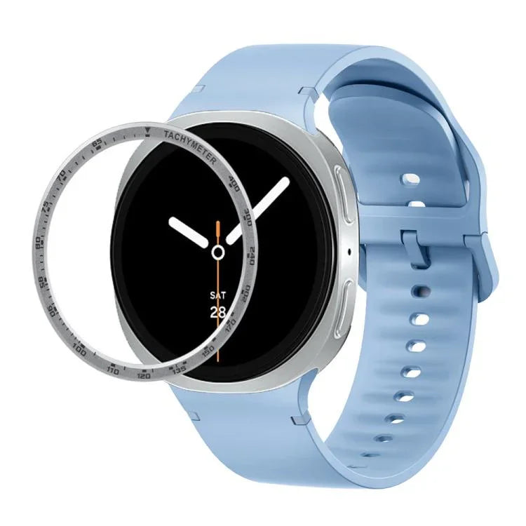 สายรัดนาฬิกาซิลิโคนเย็บสีเรียบขอบสปีด สำหรับ Samsung Galaxy Watch8 44 มม. และ 40 มม.