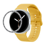 สายรัดนาฬิกาซิลิโคนเย็บสีเรียบขอบสปีด สำหรับ Samsung Galaxy Watch8 44 มม. และ 40 มม.