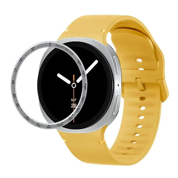 สายรัดนาฬิกาซิลิโคนเย็บสีเรียบขอบสปีด สำหรับ Samsung Galaxy Watch8 44 มม. และ 40 มม.