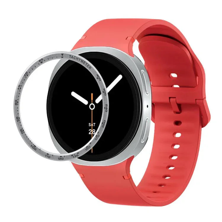 สายรัดนาฬิกาซิลิโคนเย็บสีเรียบขอบสปีด สำหรับ Samsung Galaxy Watch8 44 มม. และ 40 มม.