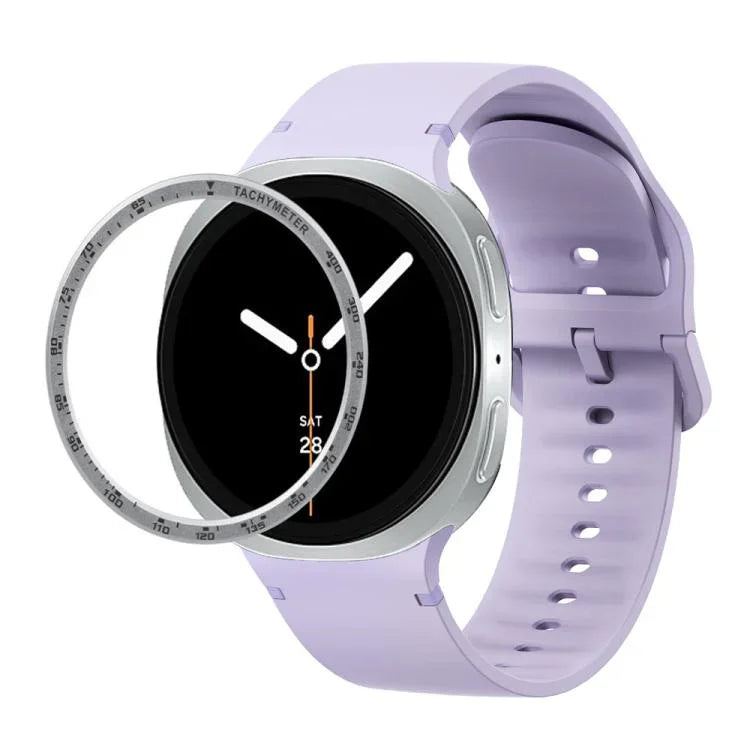 สายรัดนาฬิกาซิลิโคนเย็บสีเรียบขอบสปีด สำหรับ Samsung Galaxy Watch8 44 มม. และ 40 มม.