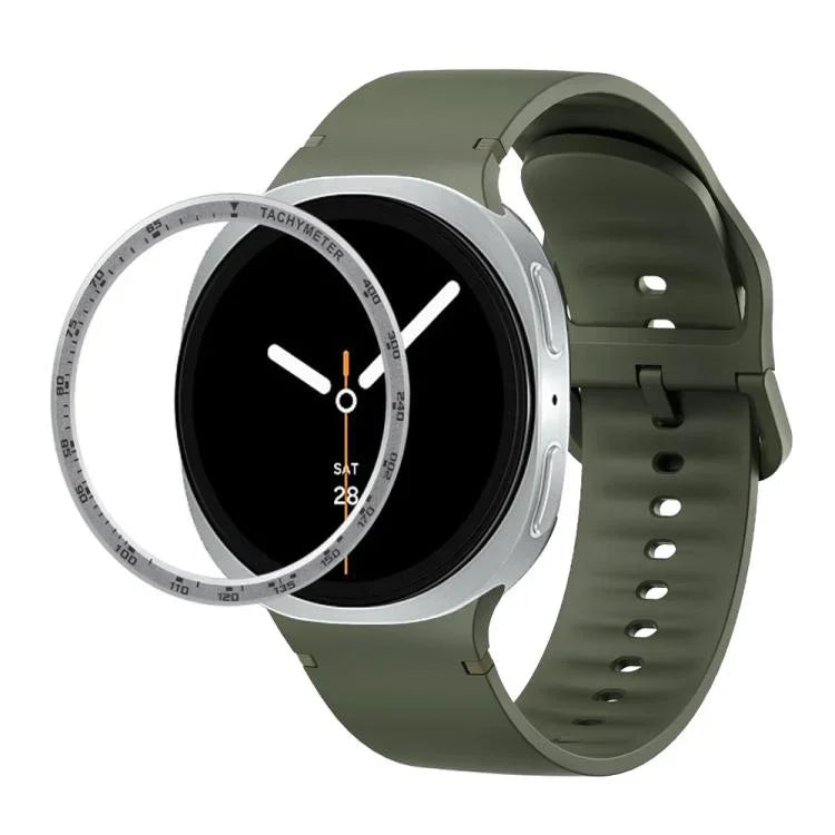 สายรัดนาฬิกาซิลิโคนเย็บสีเรียบขอบสปีด สำหรับ Samsung Galaxy Watch8 44 มม. และ 40 มม.