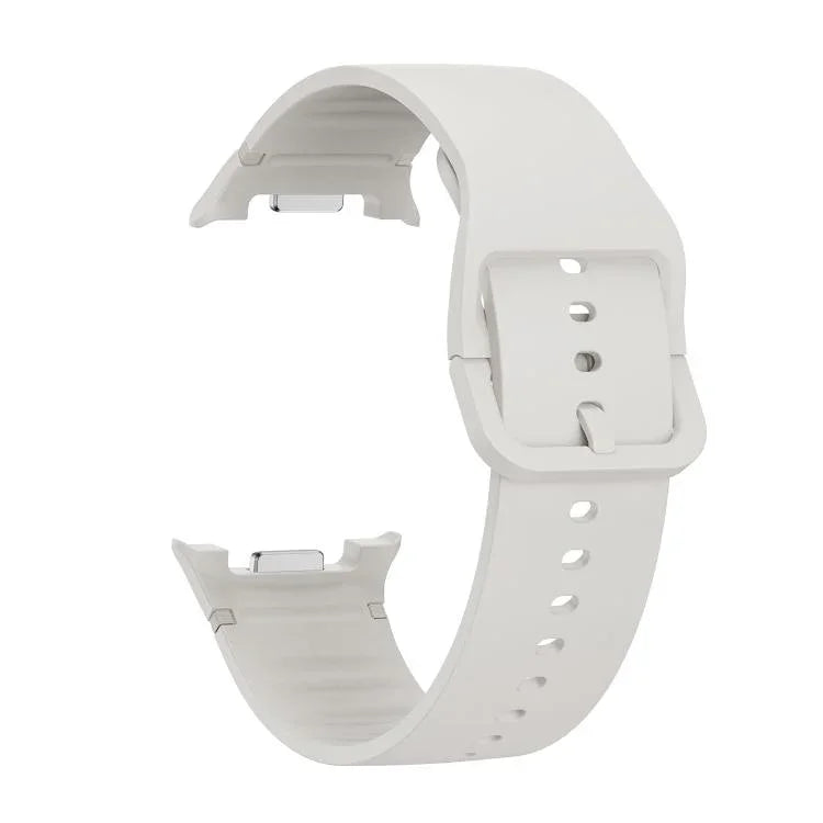 Diamond Bezel and Solid Color Stitched Silicone Watch Band, For Samsung Galaxy Watch8 44mm, For Samsung Galaxy Watch8 40mm