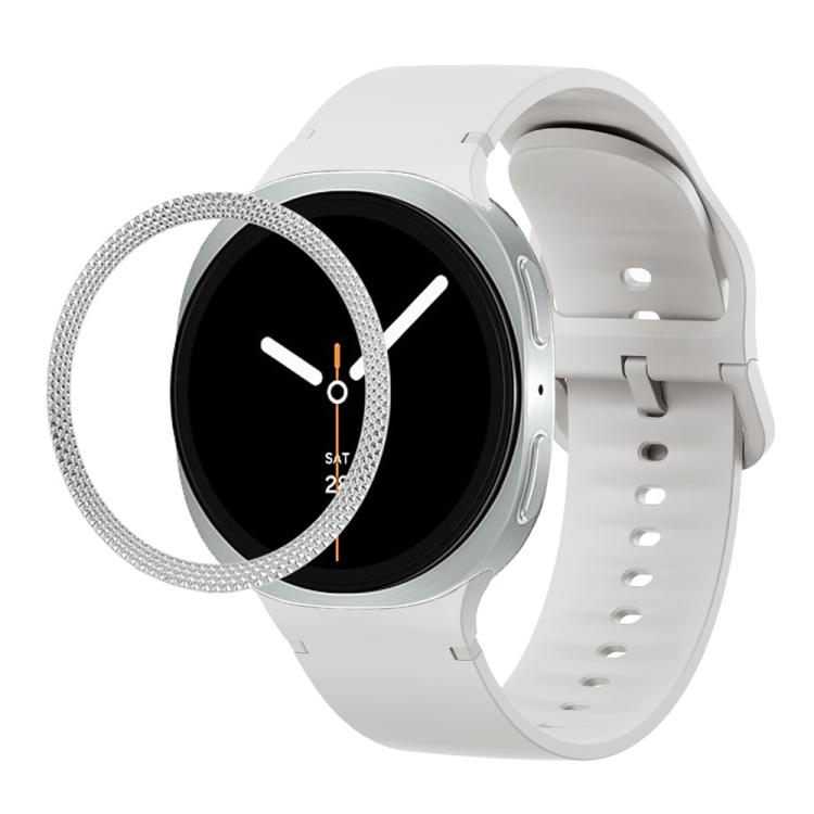สายซิลิโคนลายขอบหน้าปัดรูปสี่เหลี่ยมขนมเปียกปูนและเย็บสีพื้น สำหรับ Samsung Galaxy Watch8 ขนาด 44 มม., สำหรับ Samsung Galaxy Watch8 ขนาด 40 มม.