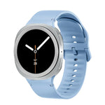 Rhombic Texture Bezel and Solid Color Stitched Silicone Watch Band, For Samsung Galaxy Watch8 44mm, For Samsung Galaxy Watch8 40mm