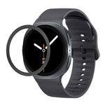 Rhombic Texture Bezel and Solid Color Stitched Silicone Watch Band, For Samsung Galaxy Watch8 44mm, For Samsung Galaxy Watch8 40mm