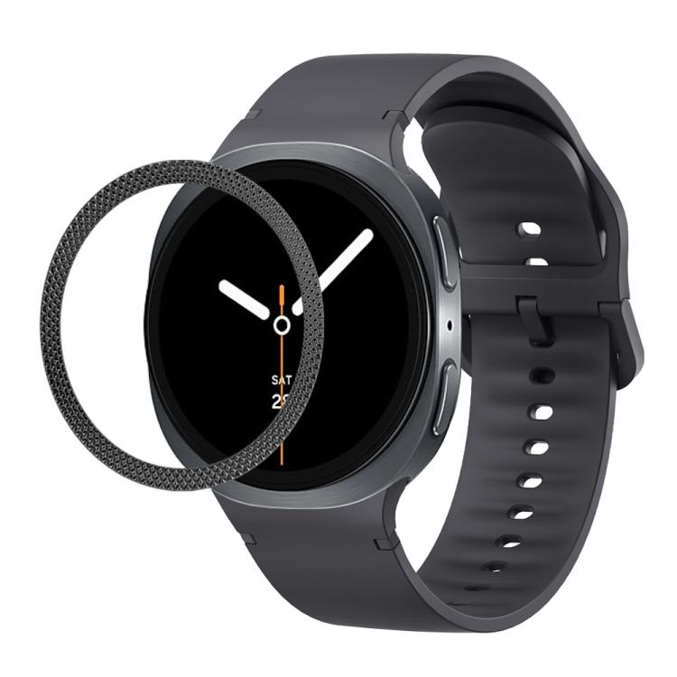Rhombic Texture Bezel and Solid Color Stitched Silicone Watch Band, For Samsung Galaxy Watch8 44mm, For Samsung Galaxy Watch8 40mm