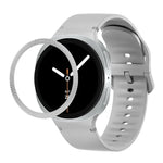 Rhombic Texture Bezel and Solid Color Stitched Silicone Watch Band, For Samsung Galaxy Watch8 44mm, For Samsung Galaxy Watch8 40mm
