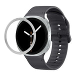 Rhombic Texture Bezel and Solid Color Stitched Silicone Watch Band, For Samsung Galaxy Watch8 44mm, For Samsung Galaxy Watch8 40mm