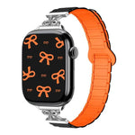 สายรัดนาฬิกาซิลิโคนแม่เหล็กเอวเล็กแบบโบว์ สำหรับ Apple Watch 46 มม. / 49 มม. / 45 มม. / 44 มม. สำหรับ Apple Watch 42 มม. / 41 มม. / 40 มม. / 38 มม.