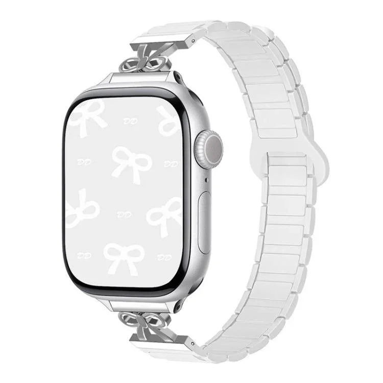 สายรัดนาฬิกาซิลิโคนแม่เหล็กเอวเล็กแบบโบว์ สำหรับ Apple Watch 46 มม. / 49 มม. / 45 มม. / 44 มม. สำหรับ Apple Watch 42 มม. / 41 มม. / 40 มม. / 38 มม.