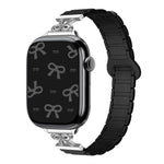 สายรัดนาฬิกาซิลิโคนแม่เหล็กเอวเล็กแบบโบว์ สำหรับ Apple Watch 46 มม. / 49 มม. / 45 มม. / 44 มม. สำหรับ Apple Watch 42 มม. / 41 มม. / 40 มม. / 38 มม.