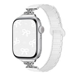 สายรัดนาฬิกาซิลิโคนแม่เหล็กเอวเล็กแบบโบว์ สำหรับ Apple Watch 46 มม. / 49 มม. / 45 มม. / 44 มม. สำหรับ Apple Watch 42 มม. / 41 มม. / 40 มม. / 38 มม.