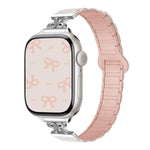 สายรัดนาฬิกาซิลิโคนแม่เหล็กเอวเล็กแบบโบว์ สำหรับ Apple Watch 46 มม. / 49 มม. / 45 มม. / 44 มม. สำหรับ Apple Watch 42 มม. / 41 มม. / 40 มม. / 38 มม.