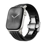 สายรัดนาฬิกาซิลิโคนแบบพับหัวเข็มขัดลายปุ่ม Knurled สำหรับ Apple Watch 46 มม. / 49 มม. / 45 มม. / 44 มม.