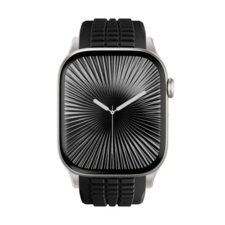 สายรัดนาฬิกาซิลิโคนแบบพับหัวเข็มขัดลายปุ่ม Knurled สำหรับ Apple Watch 46 มม. / 49 มม. / 45 มม. / 44 มม.