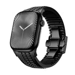 สายรัดนาฬิกาซิลิโคนแบบพับหัวเข็มขัดลายปุ่ม Knurled สำหรับ Apple Watch 46 มม. / 49 มม. / 45 มม. / 44 มม.