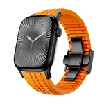 สายรัดนาฬิกาซิลิโคนแบบพับหัวเข็มขัดลายปุ่ม Knurled สำหรับ Apple Watch 46 มม. / 49 มม. / 45 มม. / 44 มม.