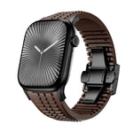 สายรัดนาฬิกาซิลิโคนแบบพับหัวเข็มขัดลายปุ่ม Knurled สำหรับ Apple Watch 46 มม. / 49 มม. / 45 มม. / 44 มม.