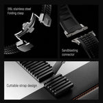 สายรัดนาฬิกาซิลิโคนแบบพับหัวเข็มขัดลายปุ่ม Knurled สำหรับ Apple Watch 46 มม. / 49 มม. / 45 มม. / 44 มม.