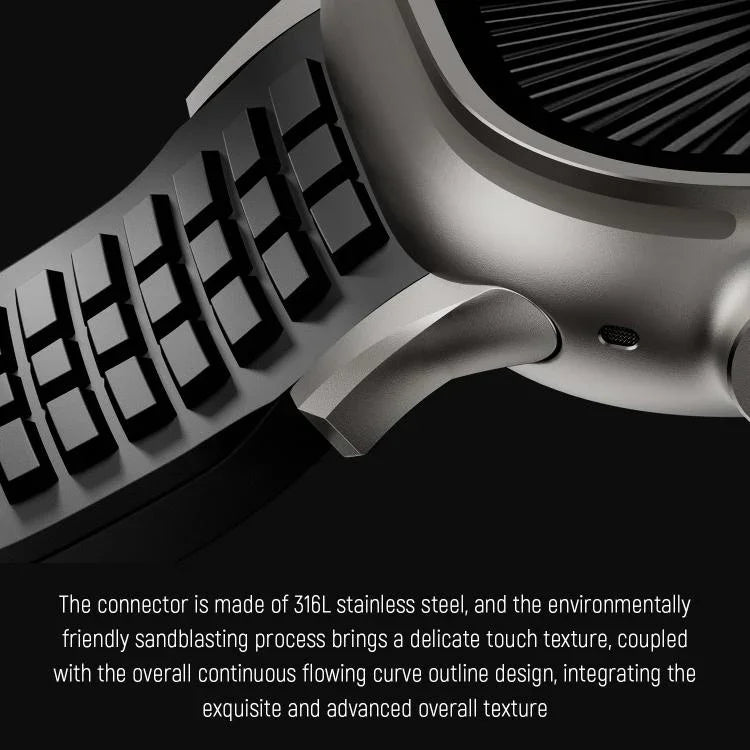สายรัดนาฬิกาซิลิโคนแบบพับหัวเข็มขัดลายปุ่ม Knurled สำหรับ Apple Watch 46 มม. / 49 มม. / 45 มม. / 44 มม.