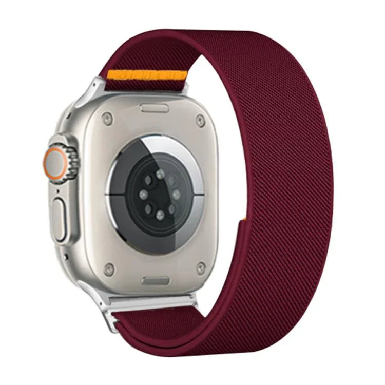 สายรัดนาฬิกาไนลอนยืดหยุ่นแบบห่วงเดี่ยวปรับได้ สำหรับ Apple Watch 46 มม. / 49 มม. / 45 มม. / 44 มม. สำหรับ Apple Watch 42 มม. / 41 มม. / 40 มม. / 38 มม.