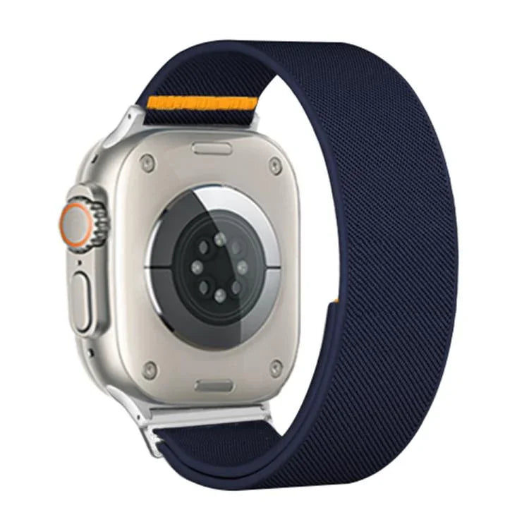 สายรัดนาฬิกาไนลอนยืดหยุ่นแบบห่วงเดี่ยวปรับได้ สำหรับ Apple Watch 46 มม. / 49 มม. / 45 มม. / 44 มม. สำหรับ Apple Watch 42 มม. / 41 มม. / 40 มม. / 38 มม.