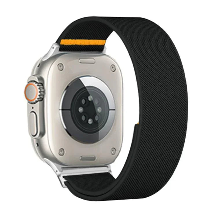 สายรัดนาฬิกาไนลอนยืดหยุ่นแบบห่วงเดี่ยวปรับได้ สำหรับ Apple Watch 46 มม. / 49 มม. / 45 มม. / 44 มม. สำหรับ Apple Watch 42 มม. / 41 มม. / 40 มม. / 38 มม.