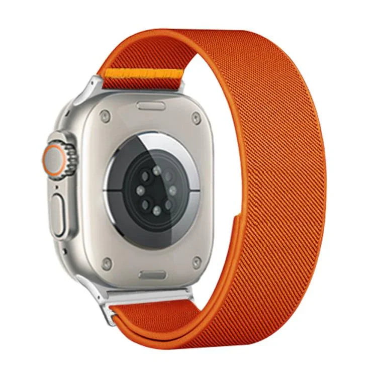 สายรัดนาฬิกาไนลอนยืดหยุ่นแบบห่วงเดี่ยวปรับได้ สำหรับ Apple Watch 46 มม. / 49 มม. / 45 มม. / 44 มม. สำหรับ Apple Watch 42 มม. / 41 มม. / 40 มม. / 38 มม.