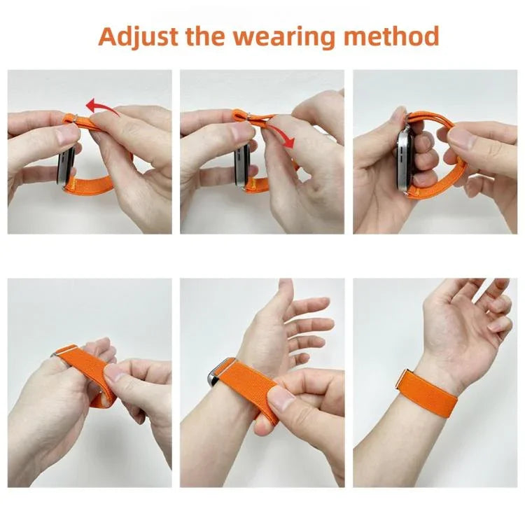Adjustable Single Loop Elastic Nylon Watch Band, For Samsung Galaxy Watch FE / 7 / 6 / 5 / 4