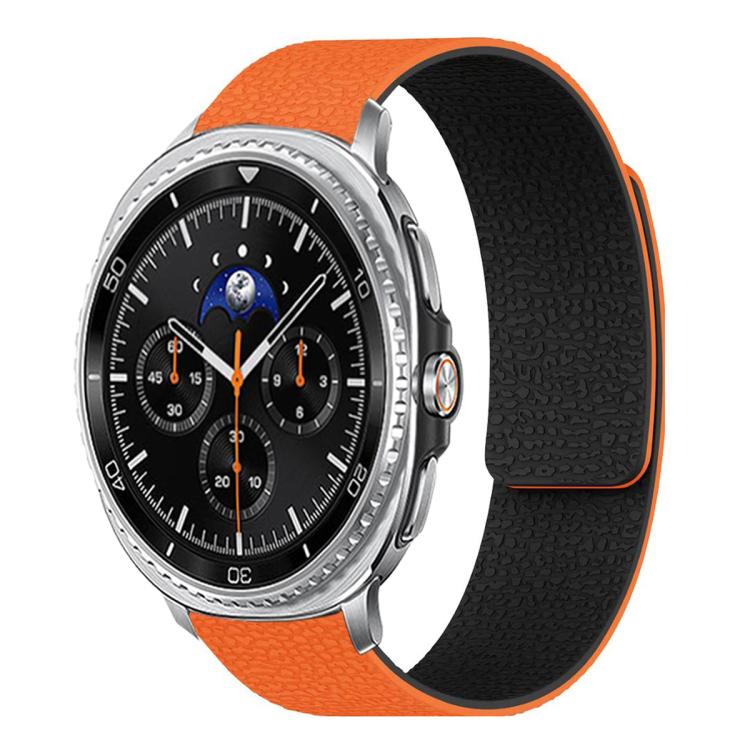 สายซิลิโคนแม่เหล็กนุ่มลายลิ้นจี่ สำหรับ Samsung Galaxy Watch Ultra 47mm / Ultra 2025, สำหรับ Samsung Galaxy Watch8 / 8 Classic