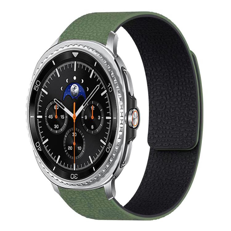 สายซิลิโคนแม่เหล็กนุ่มลายลิ้นจี่ สำหรับ Samsung Galaxy Watch Ultra 47mm / Ultra 2025, สำหรับ Samsung Galaxy Watch8 / 8 Classic