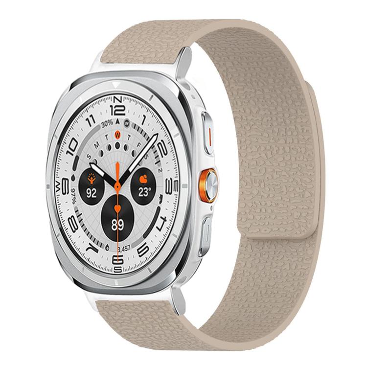 สายซิลิโคนแม่เหล็กนุ่มลายลิ้นจี่ สำหรับ Samsung Galaxy Watch Ultra 47mm / Ultra 2025, สำหรับ Samsung Galaxy Watch8 / 8 Classic
