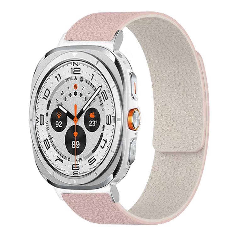 สายซิลิโคนแม่เหล็กนุ่มลายลิ้นจี่ สำหรับ Samsung Galaxy Watch Ultra 47mm / Ultra 2025, สำหรับ Samsung Galaxy Watch8 / 8 Classic
