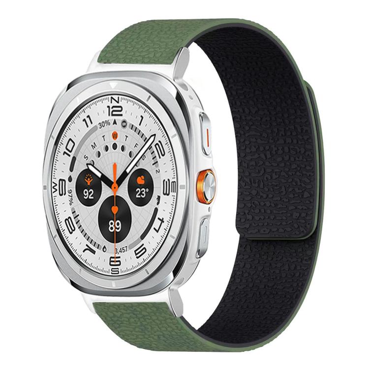 สายซิลิโคนแม่เหล็กนุ่มลายลิ้นจี่ สำหรับ Samsung Galaxy Watch Ultra 47mm / Ultra 2025, สำหรับ Samsung Galaxy Watch8 / 8 Classic
