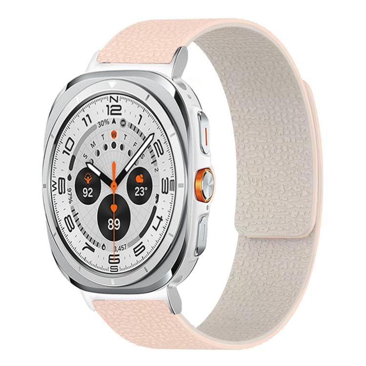สายซิลิโคนแม่เหล็กนุ่มลายลิ้นจี่ สำหรับ Samsung Galaxy Watch Ultra 47mm / Ultra 2025, สำหรับ Samsung Galaxy Watch8 / 8 Classic