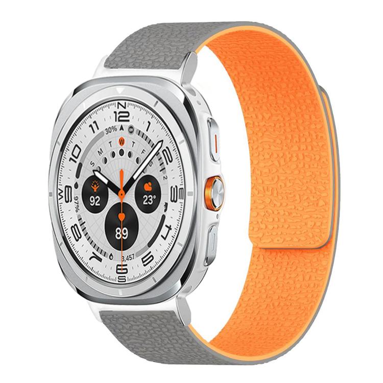 สายซิลิโคนแม่เหล็กนุ่มลายลิ้นจี่ สำหรับ Samsung Galaxy Watch Ultra 47mm / Ultra 2025, สำหรับ Samsung Galaxy Watch8 / 8 Classic