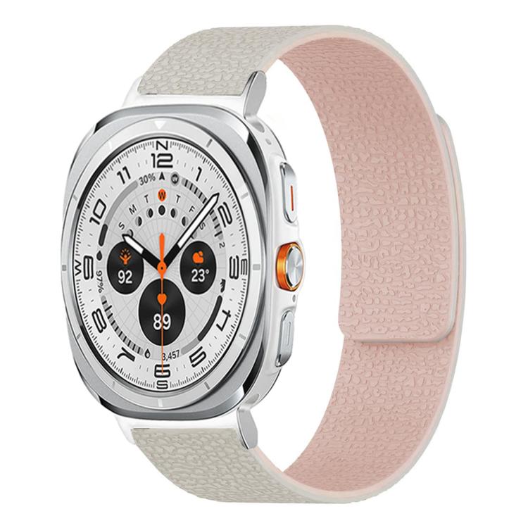 สายซิลิโคนแม่เหล็กนุ่มลายลิ้นจี่ สำหรับ Samsung Galaxy Watch Ultra 47mm / Ultra 2025, สำหรับ Samsung Galaxy Watch8 / 8 Classic
