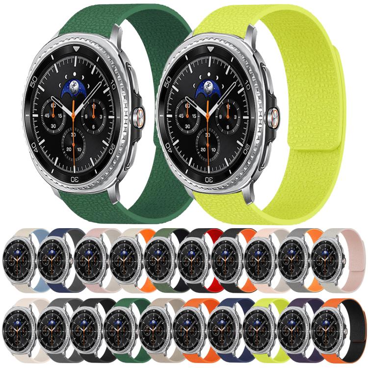 สายซิลิโคนแม่เหล็กนุ่มลายลิ้นจี่ สำหรับ Samsung Galaxy Watch Ultra 47mm / Ultra 2025, สำหรับ Samsung Galaxy Watch8 / 8 Classic