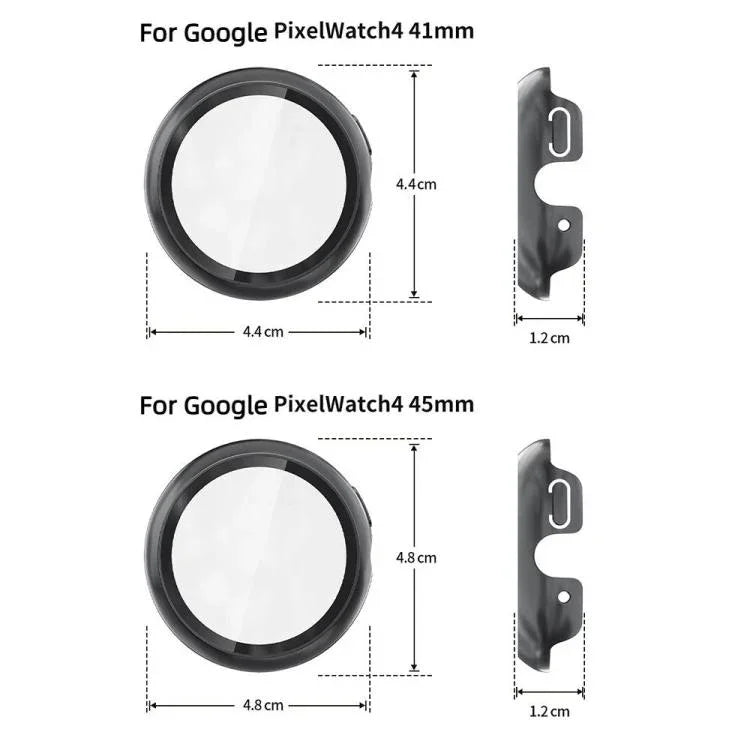 ฝาครอบนาฬิกา PC แบบฟิล์มเทมเปอร์แบบบูรณาการ สำหรับ Google Pixel Watch4 45mm, สำหรับ Google Pixel Watch4 41mm