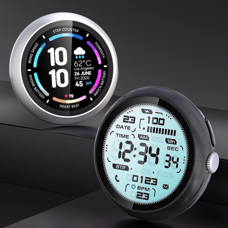 ฝาครอบนาฬิกา PC แบบฟิล์มเทมเปอร์แบบบูรณาการ สำหรับ Google Pixel Watch4 45mm, สำหรับ Google Pixel Watch4 41mm
