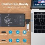 JUNSUNMAY อะแดปเตอร์แปลง OTG 2 in 1 USB 3.0 เป็น Micro USB และ Type-C, 2 in 1