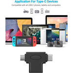 JUNSUNMAY อะแดปเตอร์แปลง OTG 2 in 1 USB 3.0 เป็น Micro USB และ Type-C, 2 in 1