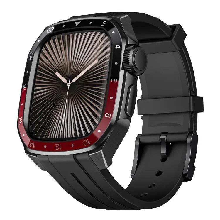 สายซิลิโคนกรอบโลหะรวมแบบจำลองมาตราส่วน สำหรับ Apple Watch Series 10 ขนาด 46 มม.