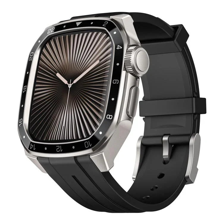 สายซิลิโคนกรอบโลหะรวมแบบจำลองมาตราส่วน สำหรับ Apple Watch Series 10 ขนาด 46 มม.