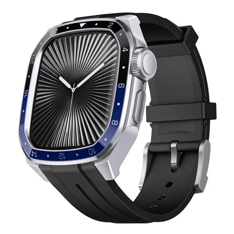 สายซิลิโคนกรอบโลหะรวมแบบจำลองมาตราส่วน สำหรับ Apple Watch Series 10 ขนาด 46 มม.